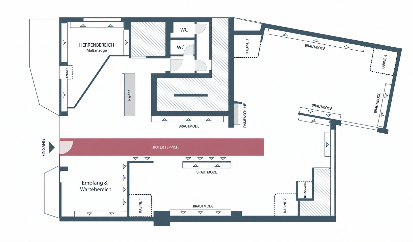 Grundriss und Studioplan Jelena Studio Braunschweig